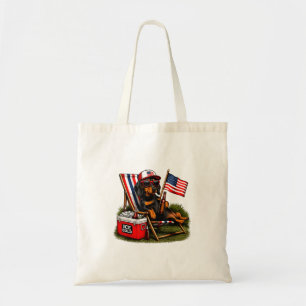 Patriotic Dachshund July Fourth Summer Dog Tote Bag