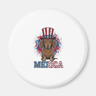 Patriotic Dachshund Merica Vintage Dog Shirt_1 Magnet