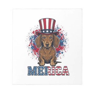 Patriotic Dachshund Merica Vintage Dog Shirt_1 Notepad