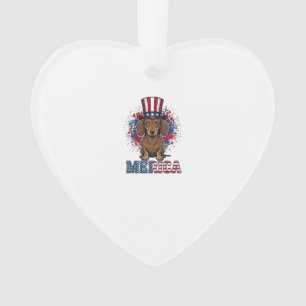 Patriotic Dachshund Merica Vintage Dog Shirt_1 Ornament