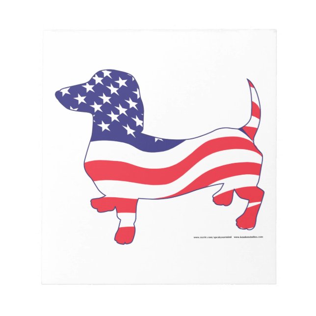 Patriotic Dachshund Notepad (Front)