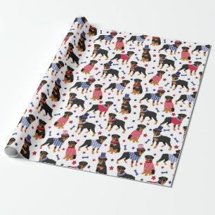 Patriotic Dachshund Pattern Wrapping Paper
