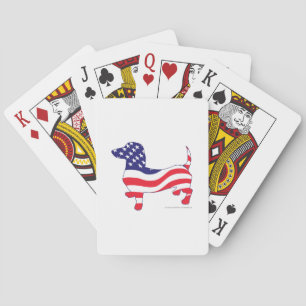 Patriotic Dachshund Playing Cards