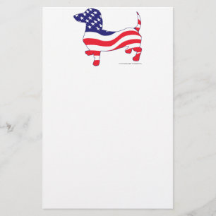 Patriotic Dachshund Stationery