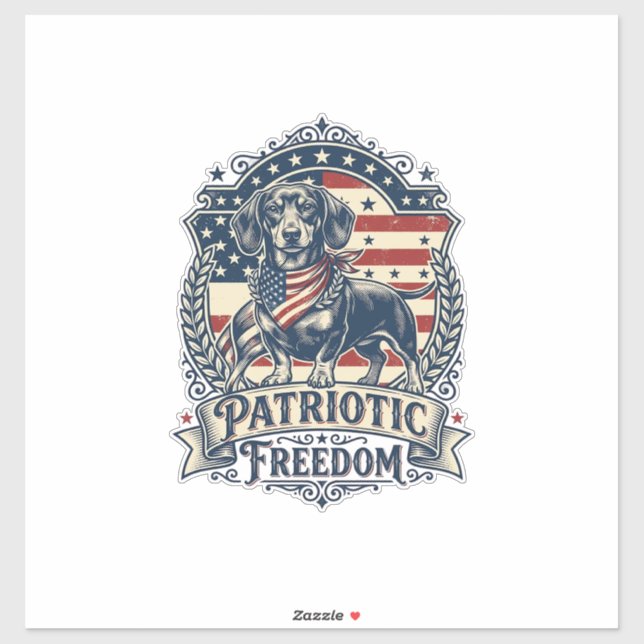 Patriotic Dachshund Vector Graphic Tee_1 (Sheet)