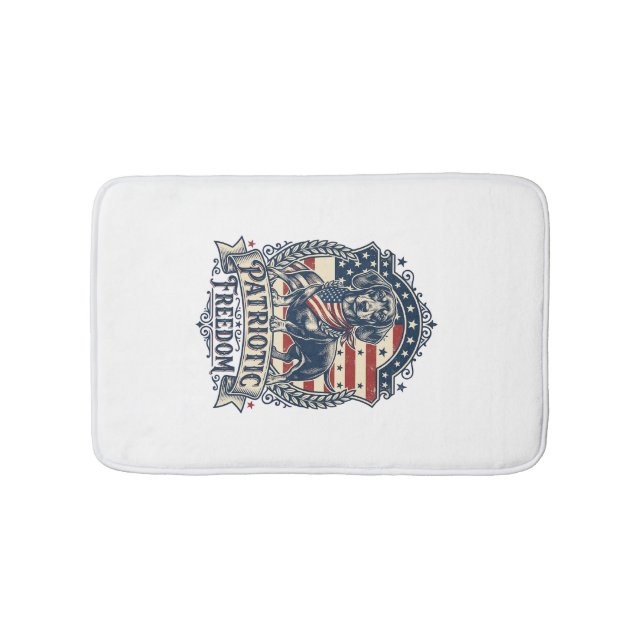 Patriotic Dachshund Vector Graphic Tee_1 Bath Mat (Front)