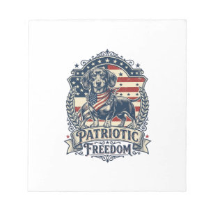 Patriotic Dachshund Vector Graphic Tee_1 Notepad