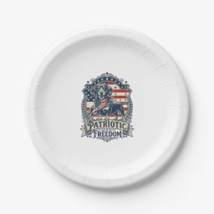Patriotic Dachshund Vector Graphic Tee_1 Paper Plate