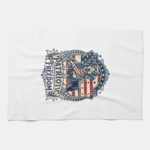 Patriotic Dachshund Vector Graphic Tee_1 Tea Towel