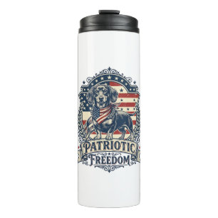 Patriotic Dachshund Vector Graphic Tee_1 Thermal Tumbler