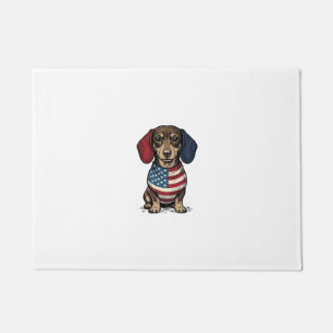 Patriotic Dachshund Vintage Engraving Vector Desig Doormat