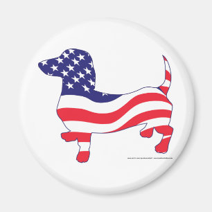 Patriotic Dachshund / Wiener Magnet