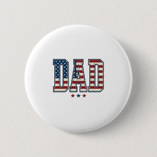 Patriotic Dad American Flag Vintage Vector Design_ 6 Cm Round Badge