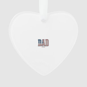 Patriotic Dad American Flag Vintage Vector Design_ Ornament