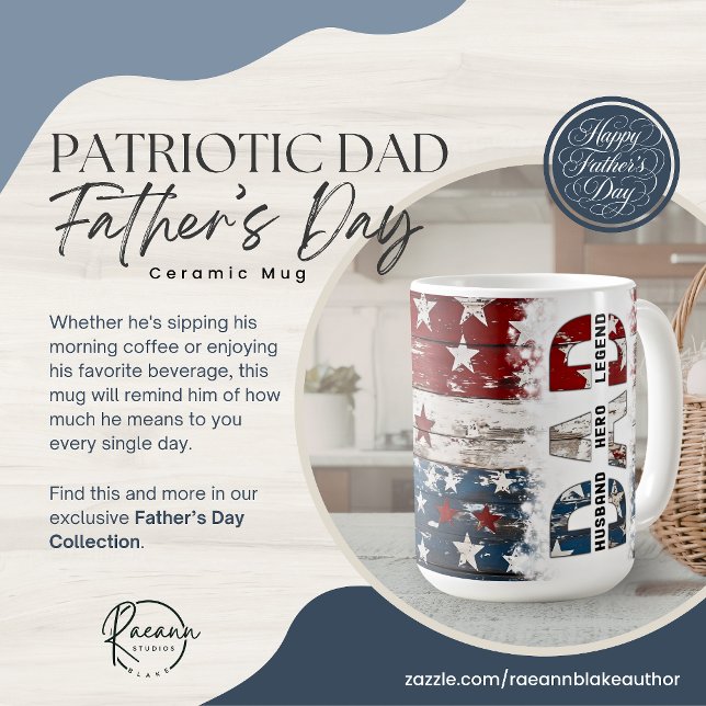 Patriotic Dad Father's Day Ceramic Mug (Creator Uploaded)