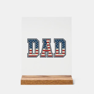 Patriotic Dad Flag Lettering Vector Design_1 Acrylic Sign