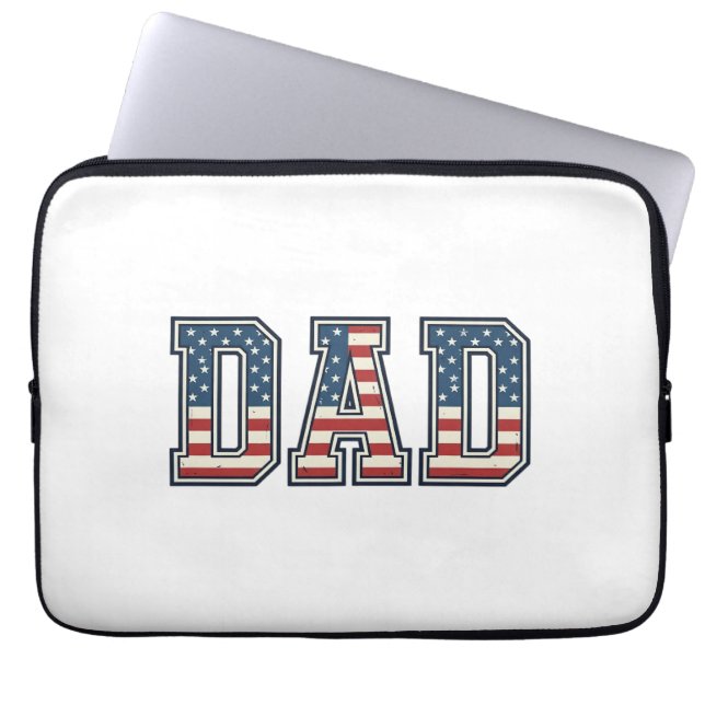 Patriotic Dad Flag Lettering Vector Design_1 Laptop Sleeve (Front)
