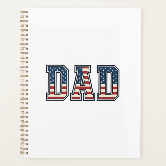 Patriotic Dad Flag Lettering Vector Design_1 Planner (Front)