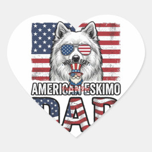Patriotic Dad Gnome Vintage Vector Shirt Design_1 Heart Sticker