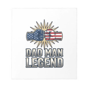 Patriotic Dad Man Legend Vintage T-Shirt Design_1 Notepad