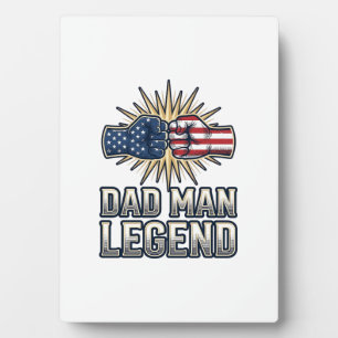 Patriotic Dad Man Legend Vintage T-Shirt Design_1 Plaque