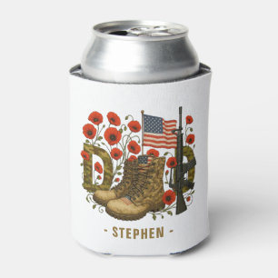 Patriotic Dad – USA Flag with Combat Boots Can Cooler