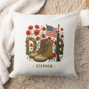 Patriotic Dad – USA Flag with Combat Boots Cushion