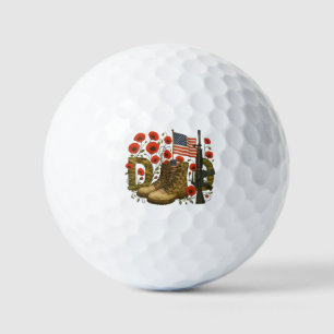 Patriotic Dad – USA Flag with Combat Boots Golf Balls
