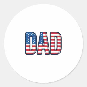 Patriotic DAD Vector Shirt Design_1 Classic Round Sticker