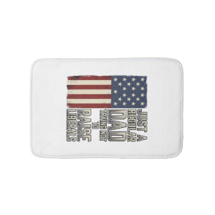 Patriotic Dad Vintage Flag Quote Shirt Design_1 Bath Mat