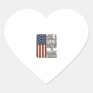 Patriotic Dad Vintage Flag Quote Shirt Design_1 Heart Sticker