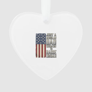Patriotic Dad Vintage Flag Quote Shirt Design_1 Ornament
