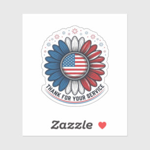 Patriotic Daisy Thank For Your Service Shirt Desig