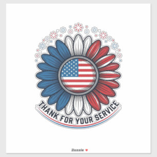 Patriotic Daisy Thank For Your Service Shirt Desig