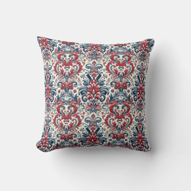 Patriotic Damask Cushion (Front)