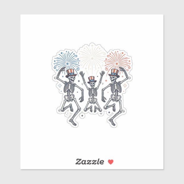 Patriotic Dancing Skeleton Fireworks Vintage Shirt (Sheet)