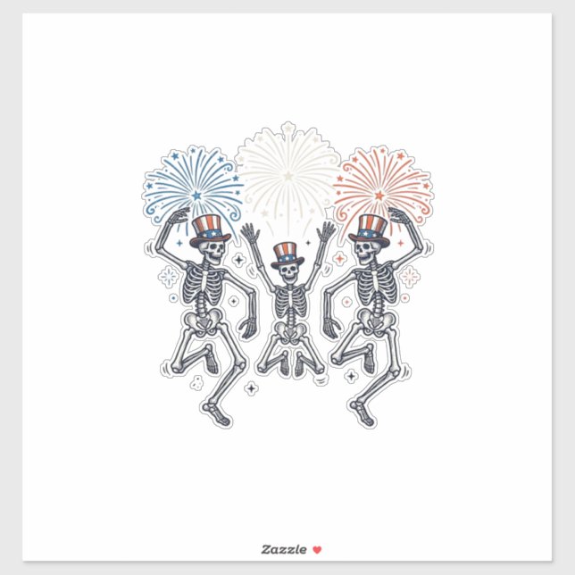 Patriotic Dancing Skeleton Fireworks Vintage Shirt (Sheet)
