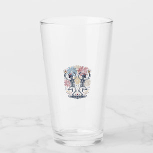 Patriotic Dancing Skeletons Fireworks 4th of July  Glass