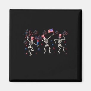 Patriotic Dancing Skeletons Funny Fourth Of July  Magnet