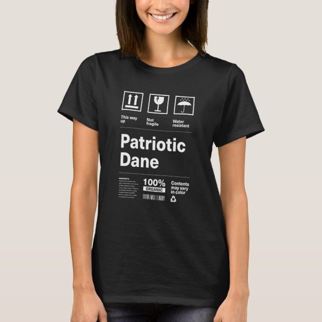 Patriotic Dane Patriotism Danish Country Pride Den T-Shirt (Front)
