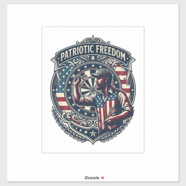 Patriotic Dart Player Vector Graphic Tee (Sheet)