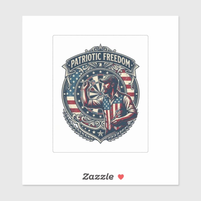 Patriotic Dart Player Vector Graphic Tee (Sheet)