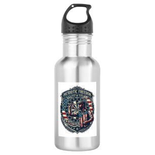 Patriotic Dart Player Vector Graphic Tee 532 Ml Water Bottle