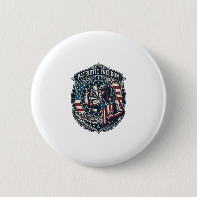 Patriotic Dart Player Vector Graphic Tee 6 Cm Round Badge (Front)