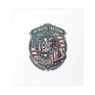 Patriotic Dart Player Vector Graphic Tee Notepad