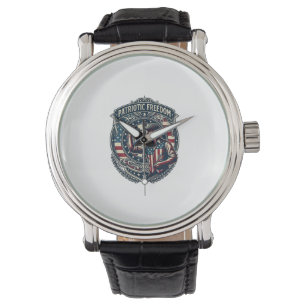 Patriotic Dart Player Vector Graphic Tee Watch