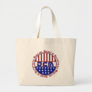 PATRIOTIC DCM DOCTOR OF CHIROPRACTIC MEDICINE LARGE TOTE BAG