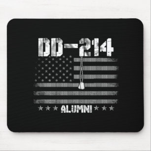 Patriotic Dd-214 Alumni Military Veteran Long Slee Mouse Pad