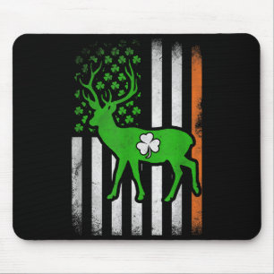 Patriotic deer american flag shamrock irish st mouse pad