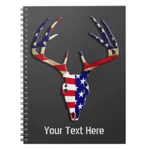 Patriotic Deer Hunting skull Notebook